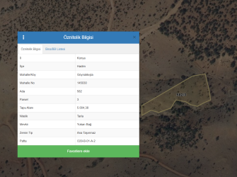 Konya Hadim Göynükkışla'da Satılık 5,004m2