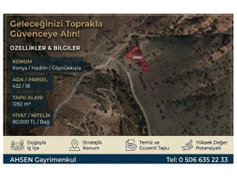 HADİM GÖYNÜKKIŞLA’DA SATILIK 1282 m² YOLA CEPHELİ UYGUN FİYATLI BAĞ