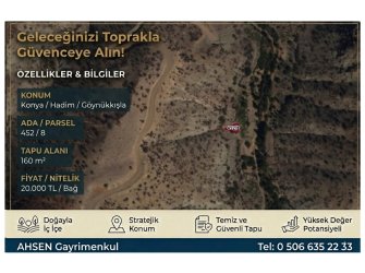 HADİM GÖYNÜKKIŞLA’DA SATILIK 160 m² MÜSTAKİL BAĞ