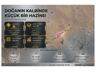 KONYA HADİM GÖYNÜKKIŞLA – 211 ADA 35 PARSEL SATILIK TARLA