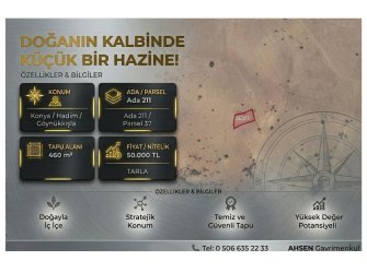 KONYA HADİM GÖYNÜKKIŞLA’DA SATILIK 460 m² TARLA