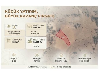 KONYA HADİM GÖYNÜKKIŞLA’DA SATILIK 693 m² TARLA