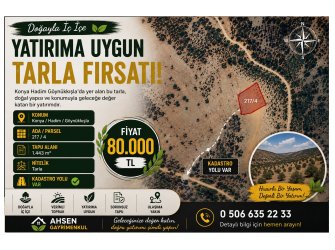 KAÇIRILMAYACAK FIRSAT! Hadim Göynükkışla'da 80.000 TL'ye Yatırımlık Tarla
