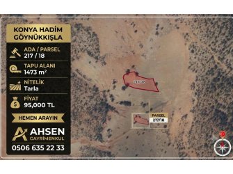 100 BİN TL ALTINA MÜSTAKİL TAPU! Hadim Göynükkışla'da 1.473 m² Tarla