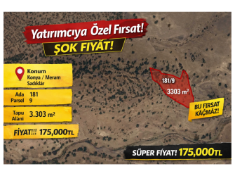 KONYA MERAM SADIKLAR’DA SATILIK TARLA
