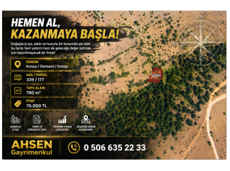 KONYA DERBENT GÜNEY’DE SATILIK 780 m² TARLA